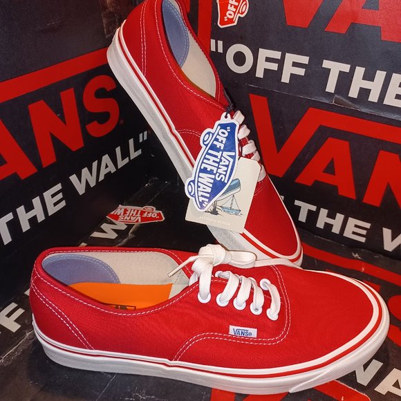 Vans Men's 10.5 Authentic 44 D Anaheim Factory Red VNOA5JMQRED Rare